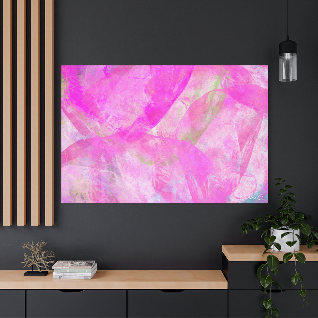 Original Pink Abstract Watercolor Matte Canvas - Luxury Extra large Wall Art - 60x40