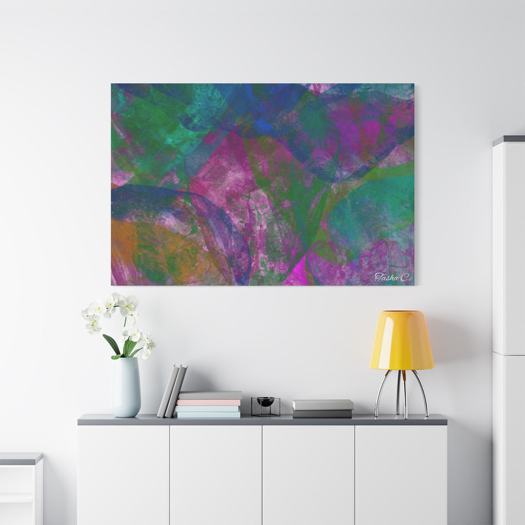 Original Abstract Colorful Circles Matte Canvas - Luxury Extra large Wall Art - 60x40