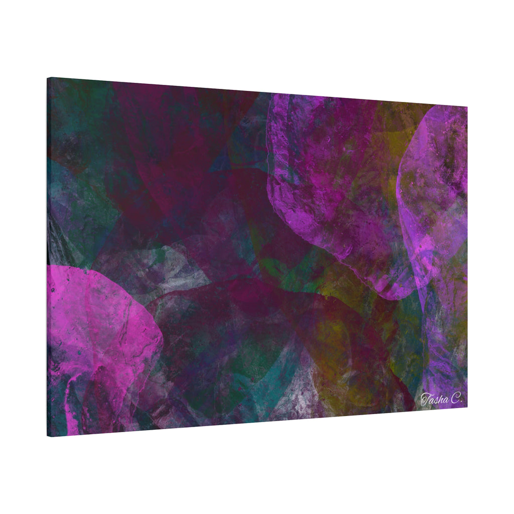 Original Abstract Purple Floral Wash Matte Canvas - Luxury Extra Large Wall Art - 60x40