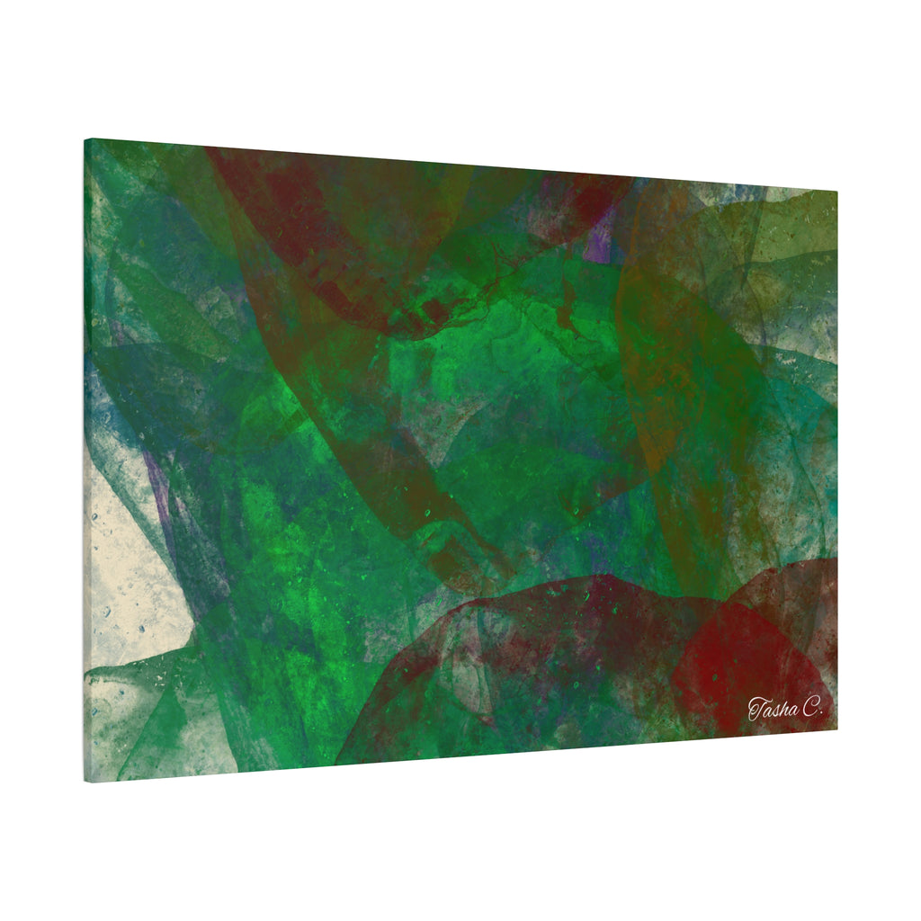 Original Abstract Green Swirl Matte Canvas - Luxury Extra large Wall Art - 60x40