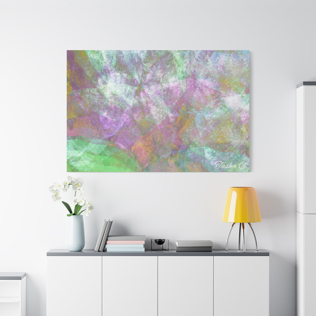 Original Abstract Pastel Texture Matte Canvas - Luxury Extra large Wall Art - 60x40
