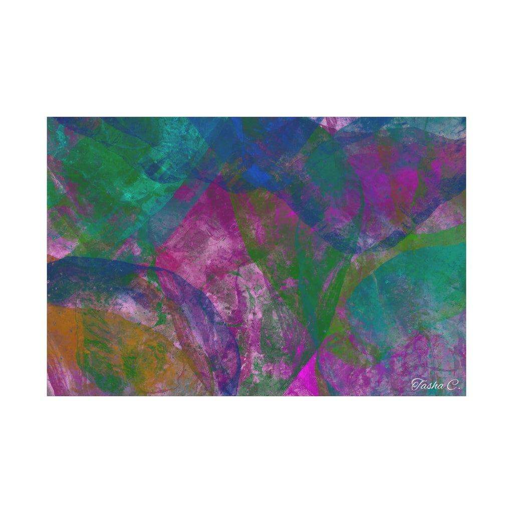 Original Abstract Colorful Circles Matte Canvas - Luxury Extra large Wall Art - 60x40